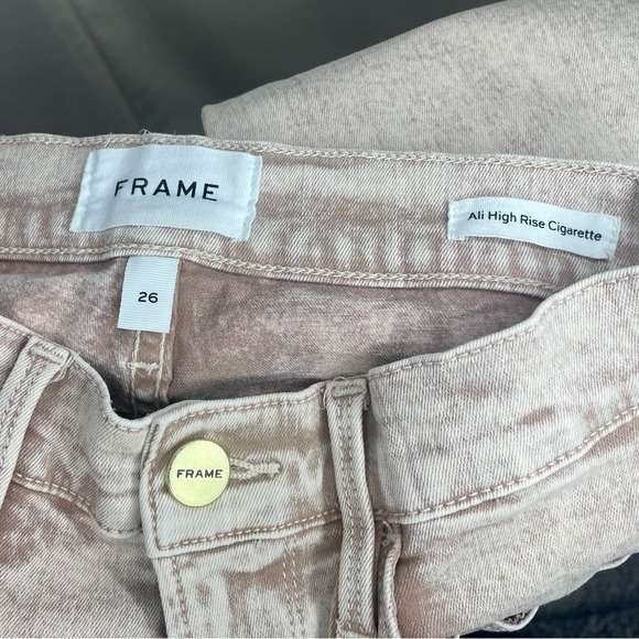 FRAME Ali High Rise Cigarette Jeans in Blush Light Wash Ankle Women's Size 26 - Picture 3 of 4